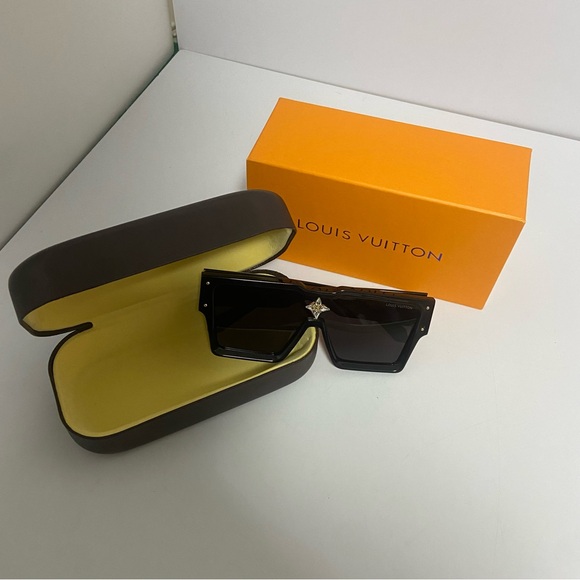 Louis Vuitton Accessories - Louis Vuitton Black Sunglasses with Gold Accent
